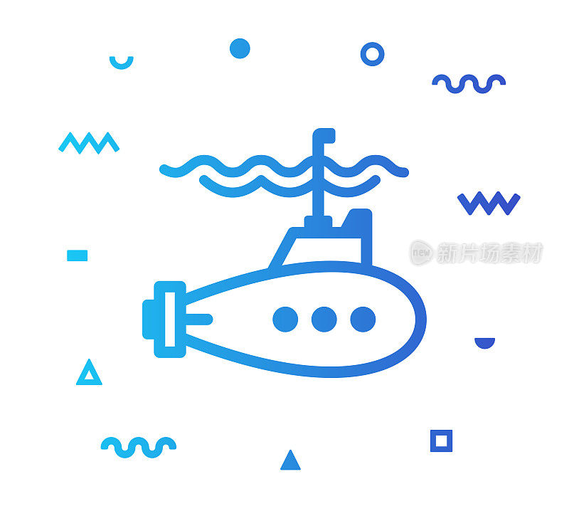 Submarine Line Style Icon Design